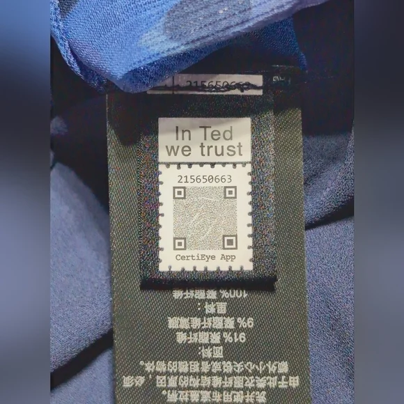 Ted Baker London Sz 2 Rowyn Blue Floral Ruffle Blouse - Picture 7 of 7